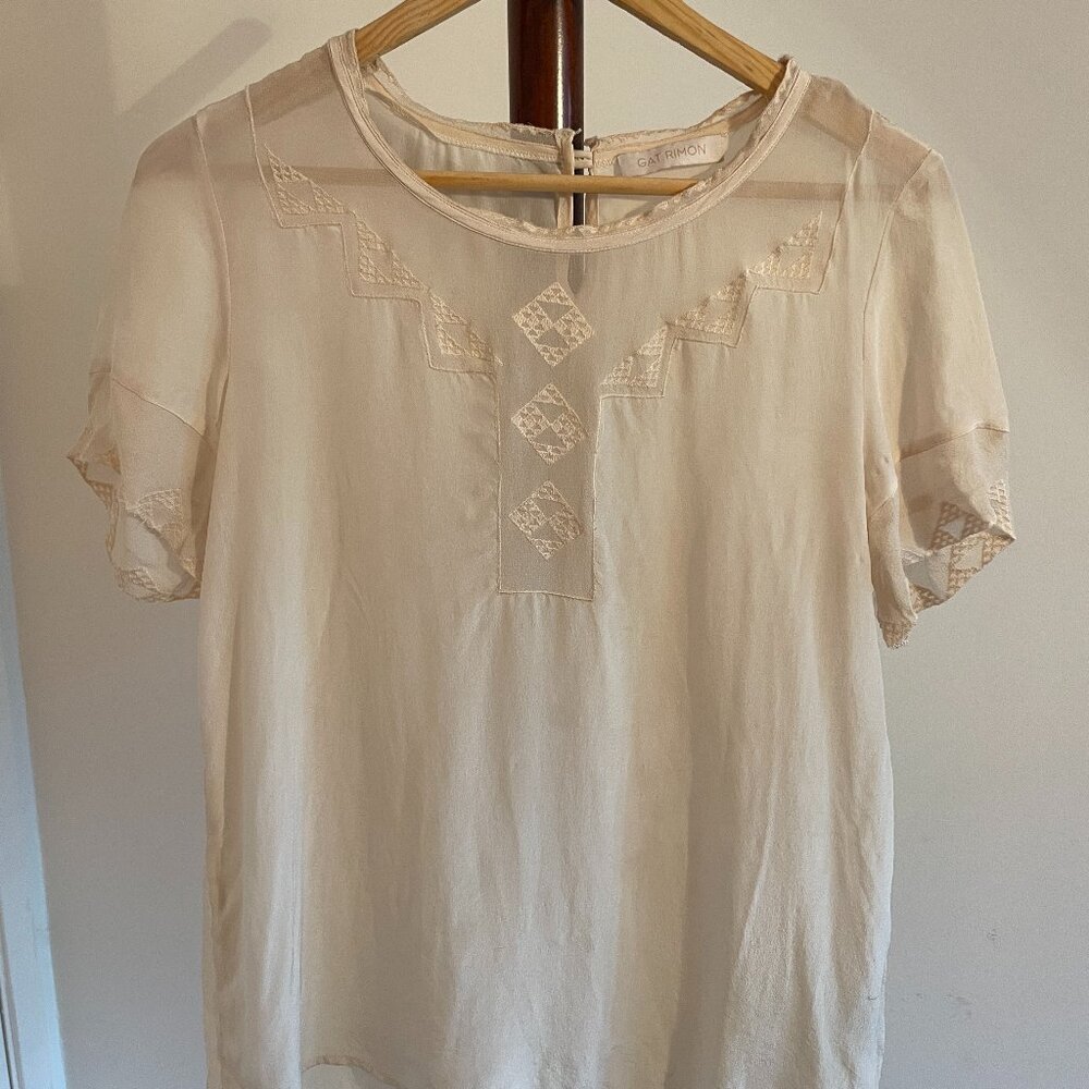Gat Rimon Blush Pink Silk Top